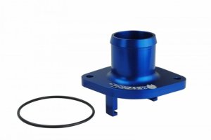 Ford F-250 Thermostat Housing - Sinister Diesel - Sinister Diesel - Blue Anodized - `03-`07